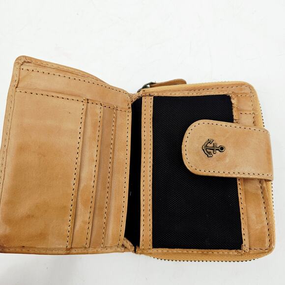 Harbour 2nd Women’s Gold Cognac Tan Amber Genuine Leather Wallet - Picture 3 of 9